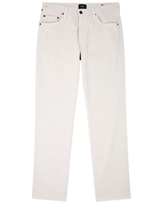 Citizens of Humanity White The Elijah Ribbed Straight-leg Jeans for men