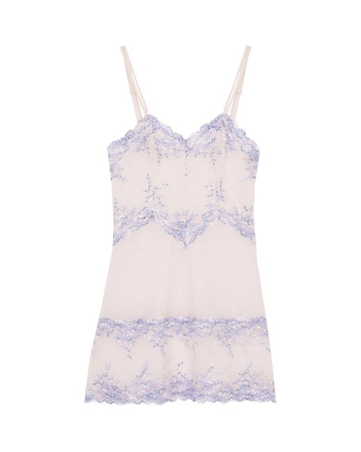 Wacoal Embrace Lace Embroidered Tulle Chemise in Pink | Lyst