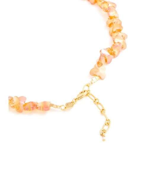 Anni Lu White Butterfly 18kt Gold-plated Beaded Necklace