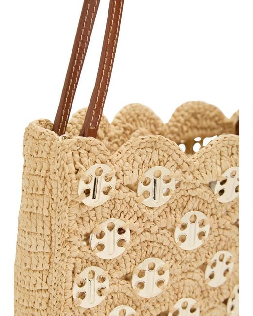 Rabanne Metallic Sac A Main Embellished Raffia Shoulder Bag
