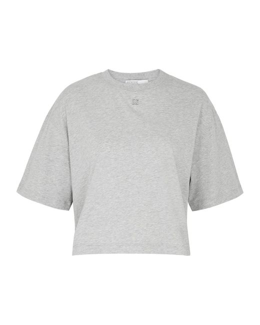 GIUSEPPE DI MORABITO Gray Logo Gloved Cotton T-shirt