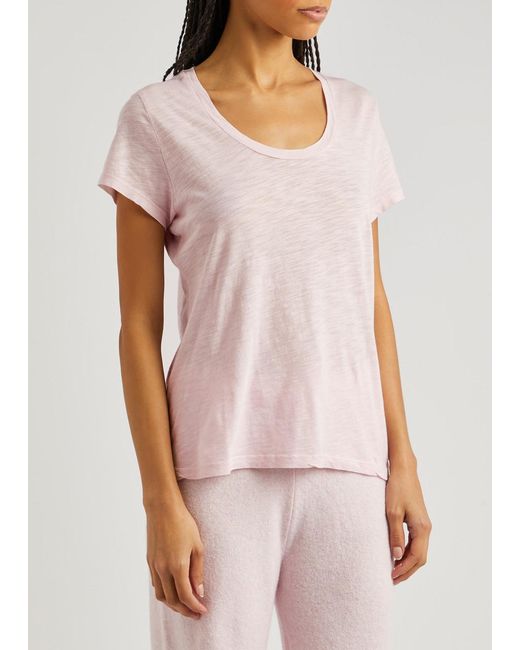 American Vintage Pink Jacksonville Slubbed Cotton-blend T-shirt