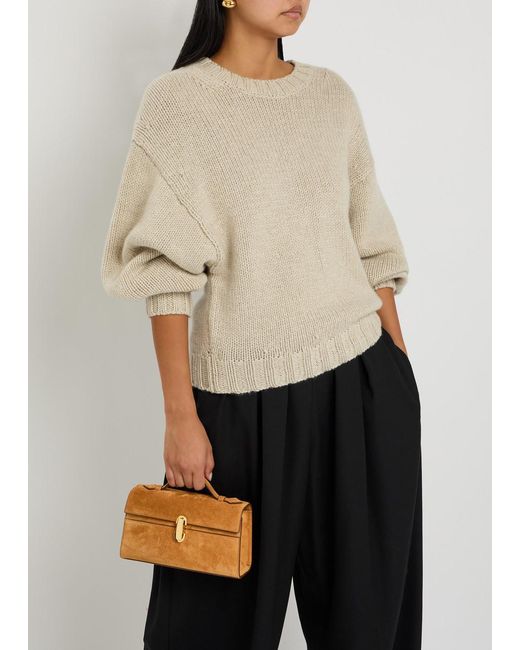 SAVETTE Brown Symmetry Suede Pochette