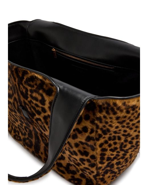 Saint Laurent Brown Le 5 À 7 Bea-Print Calf-Hair Tote