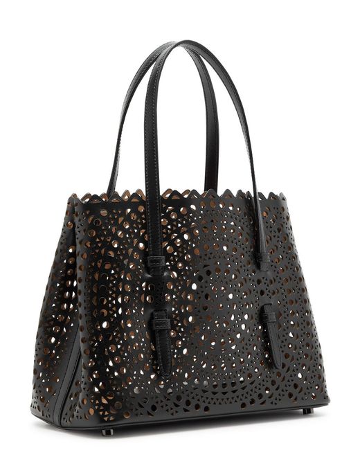 Alaïa Black Alaïa Mina 25 Leather Top Handle Bag