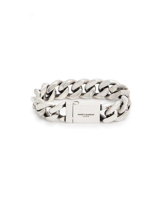 Saint Laurent White Collier Chunky Chain Bracelet for men