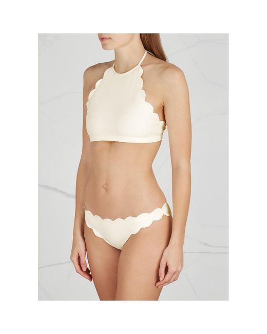 Marysia Swim White Antibes Scalloped Bikini Briefs
