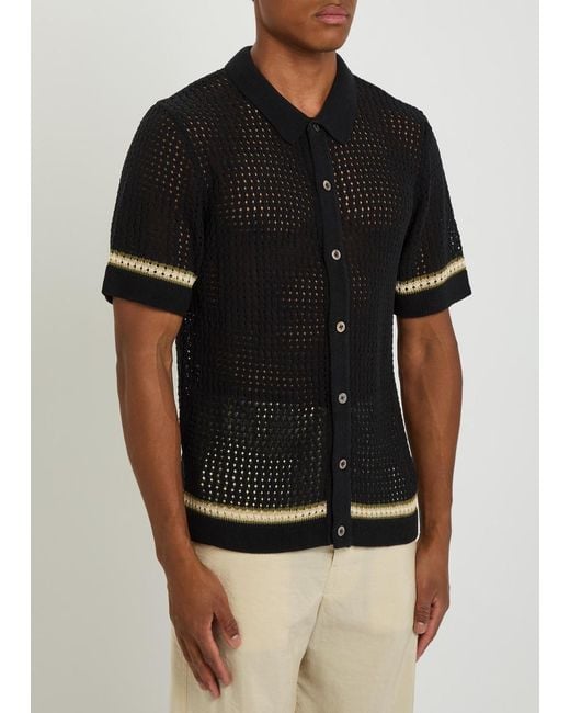 CHE Black Benicio Crot-Knit Shirt for men