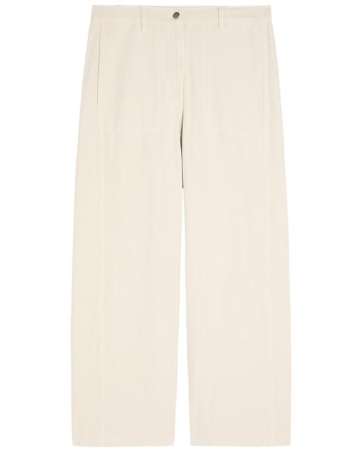 Eileen Fisher Natural Wide-Leg Cotton Trousers