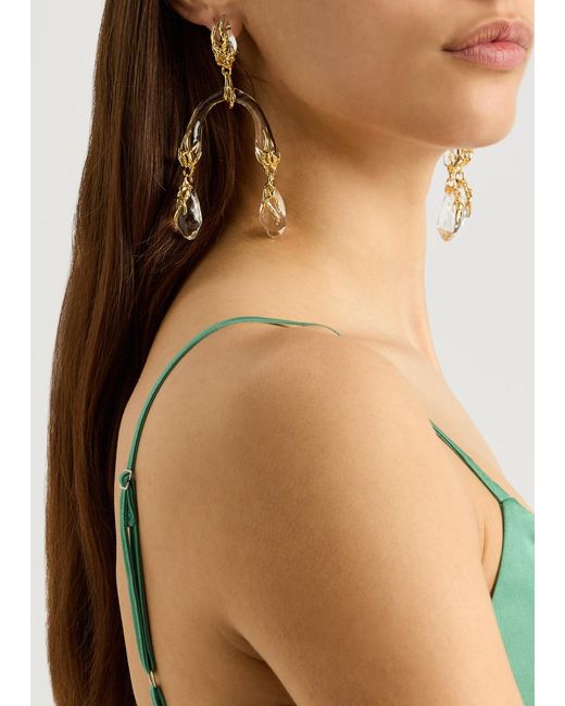 Alexis Metallic Liquid Vine Lucite And 14kt -plated Drop Earrings