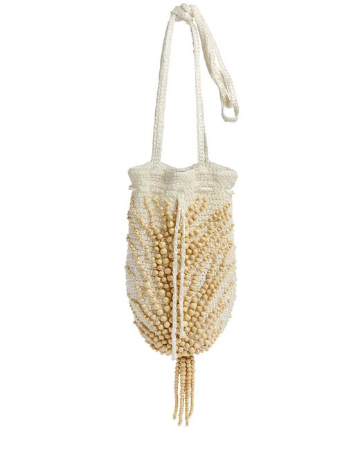 Forte Forte White Emotions Bead-Embellished Crochet Shoulder Bag