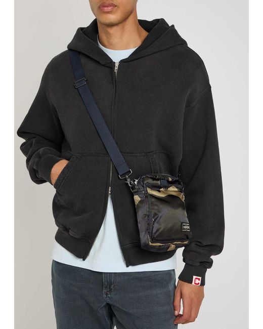 Porter-Yoshida and Co Black Counter Shade Camouflage Nylon-Twill Shoulder Bag for men