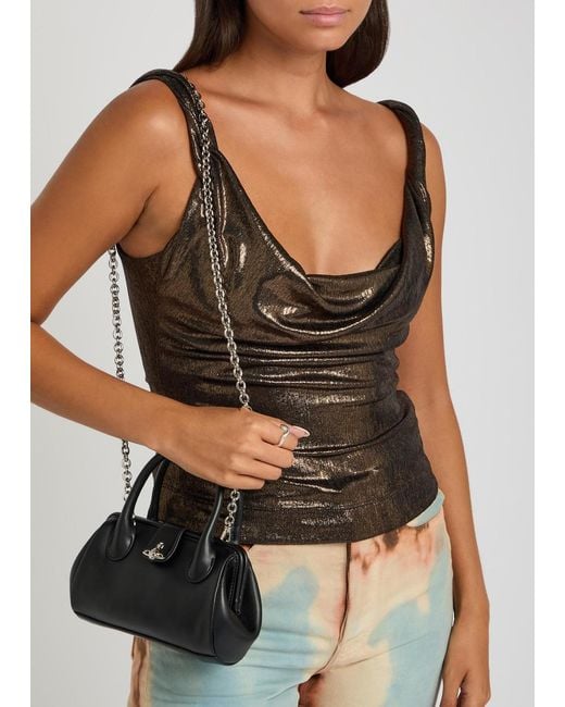 Vivienne Westwood Black Pamela Small Faux Leather Top Handle Bag