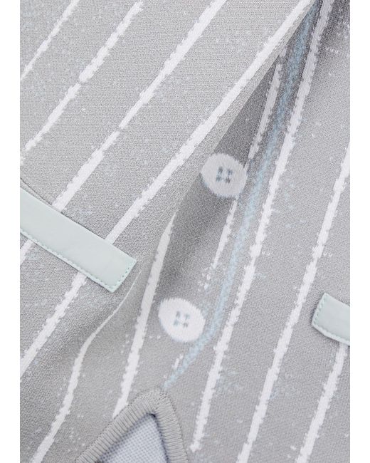 Ph5 Gray Marigold Intarsia Stretch-knit Top