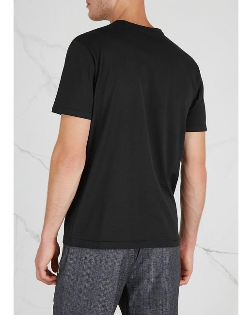 Sunspel Black Cotton T-Shirt for men