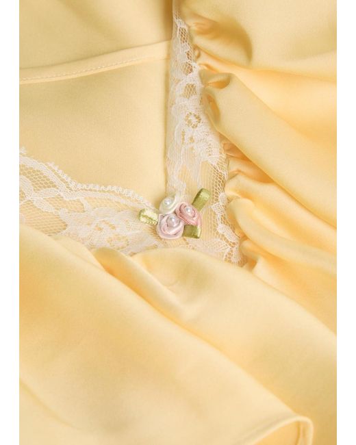 Ronny Kobo Metallic Gracie Lace-Trim Silk-Blend Maxi Dress
