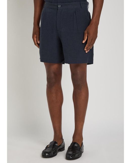 Percival Blue Linen Shorts for men