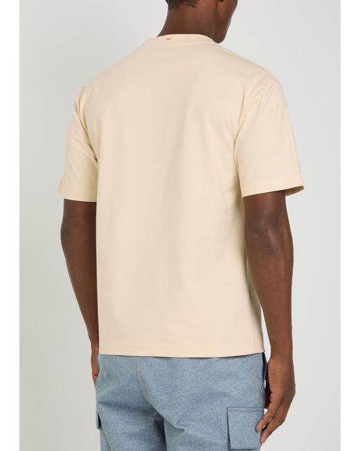 Moncler White Denim-Pocket Logo Cotton T-Shirt for men
