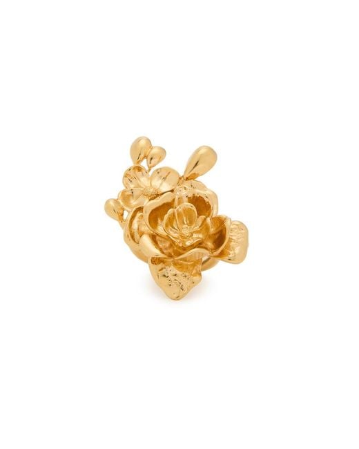 Chloé Metallic Floral Sculpted Ring