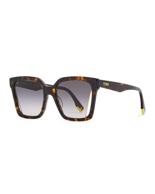Fendi Brown Square-frame Sunglasses