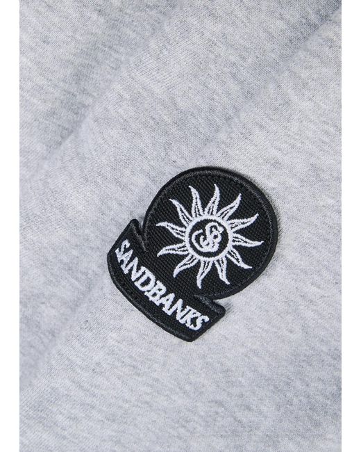 Sandbanks Gray Logo-Appliquéd Hooded Cotton Sweatshirt for men