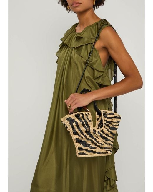 Zimmermann Pink Goldentime Crochet Raffia Tote