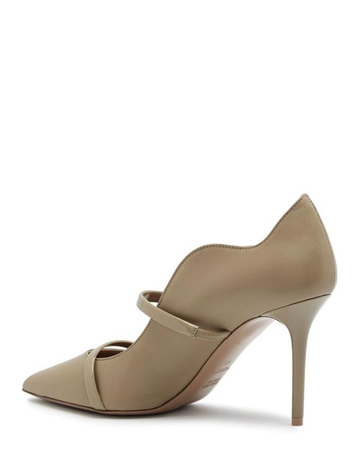 Malone Souliers Natural Maureen 85 Leather Pumps