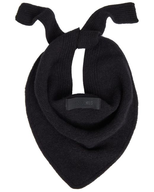 Jacquemus Black Le Chale Gros Grain Alpaca-Blend Scarf