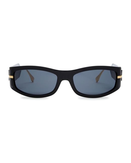Fendi Black Graphy Rectangle-frame Sunglasses