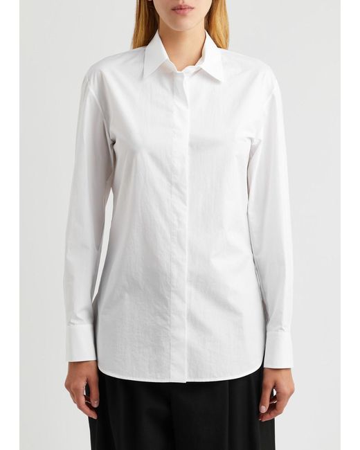 The Row White Derica Cotton-poplin Shirt