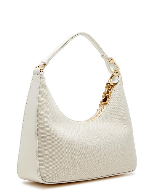 Givenchy White Moon Cut Out Small Canvas Shoulder Bag
