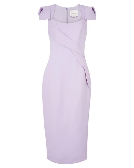Roland Mouret Purple Wool-Blend Midi Dress