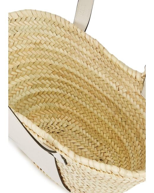 Loewe White Medium Raffia Basket Bag