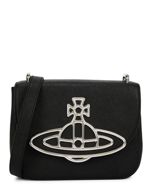 Vivienne Westwood Linda Saffiano Leather Cross-body Bag in Black | Lyst
