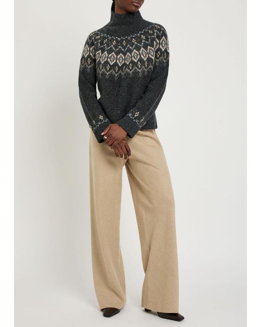 Vince Black Fair Isle Cashmere Jumper