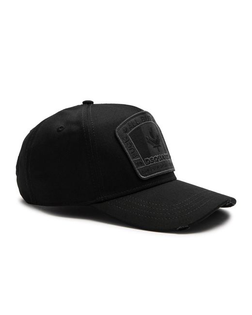 DSquared² Black Logo-appliquéd Cotton Cap for men