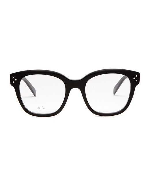 Céline Black Square-Frame Optical Glasses, Glasses, , Can Be Fitted With Prescription Lenses, Designer-Engraved Arm