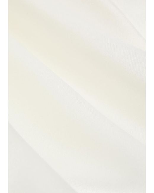 Delos White Gilbert Double-Breasted Silk Jacket