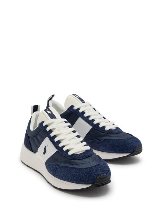 Polo Ralph Lauren Blue Train 89 Panelled Mesh Sneakers for men
