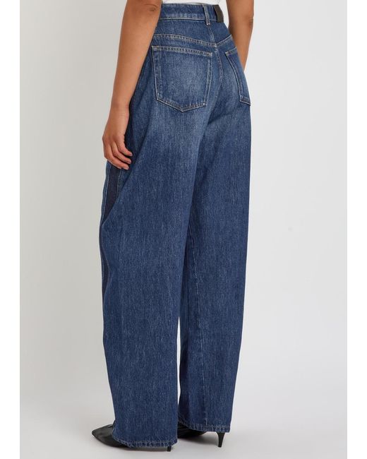 Givenchy Blue Panelled Barrel-Leg Jeans