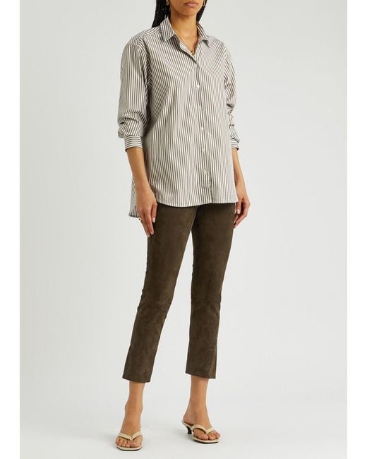 Vince Brown Split-cuff Suede Trousers
