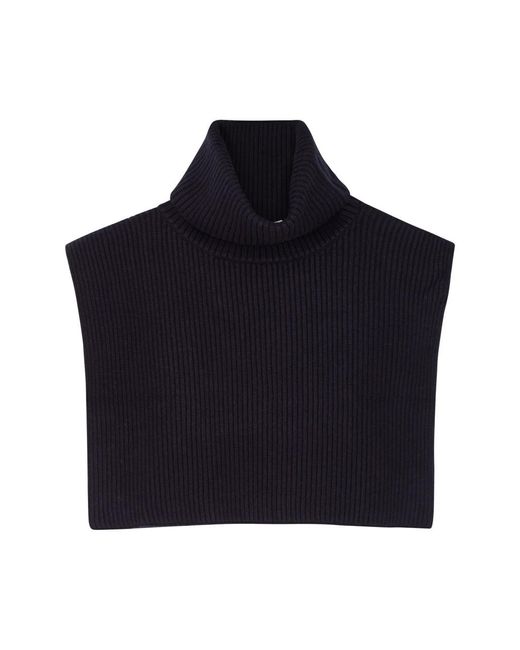 The Row Black Eppie Ribbed Cashmere Collar