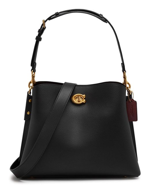 COACH Black Willow Leather Bucket Bag