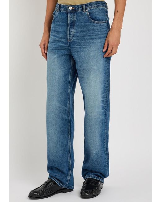 A.P.C. Blue Fairfax Washed Straight-Leg Jeans for men