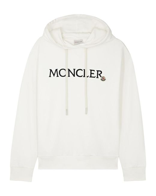 Moncler White Logo Hooded Cotton Sweatshirt