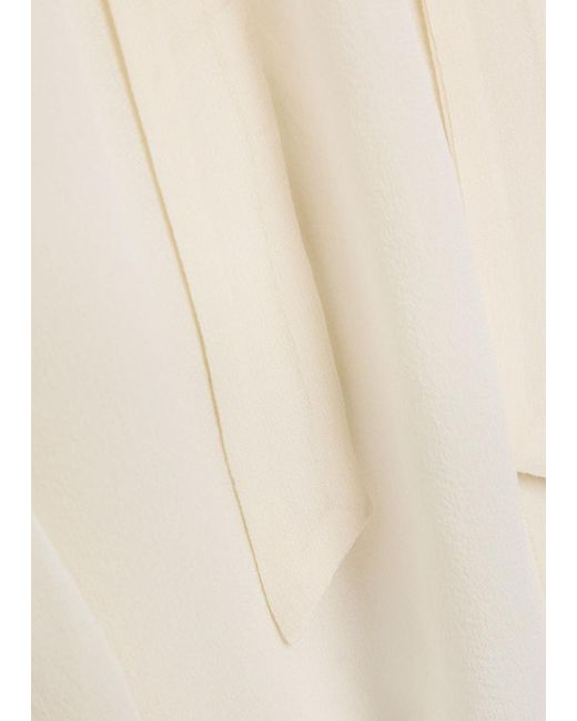 PAIGE White Leya Ruffled Silk-Georgette Blouse