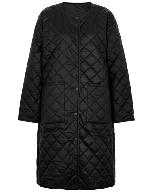 Eileen Fisher Black Reversible Quilted Shell Coat
