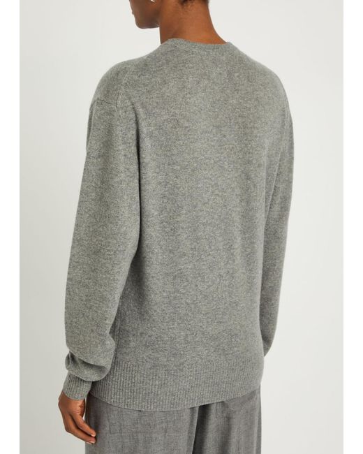 Totême  Gray Classic Crew-Neck Cashmere Jumper