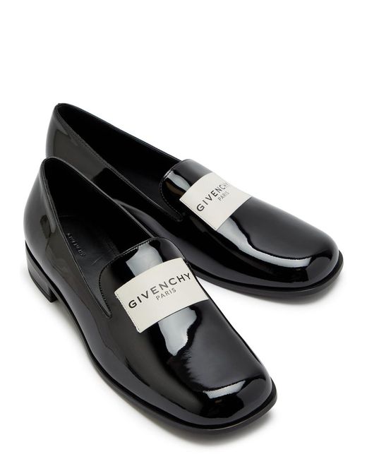 Givenchy Black Tux Logo Patent Leather Loafers