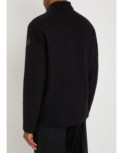 Moncler Black Boiled Wool Overshirt for men